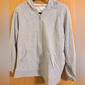 Sky Heather Gray Zip-Up Jacket